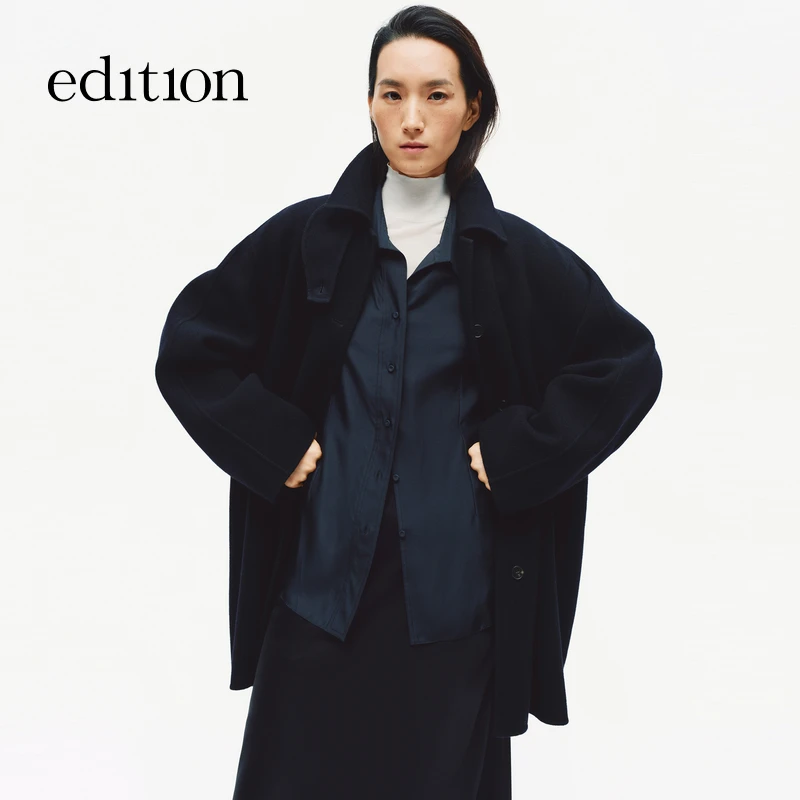 【商场同款】edition2025冬新款绵羊毛羊绒双面呢大衣#EBE4OVC011