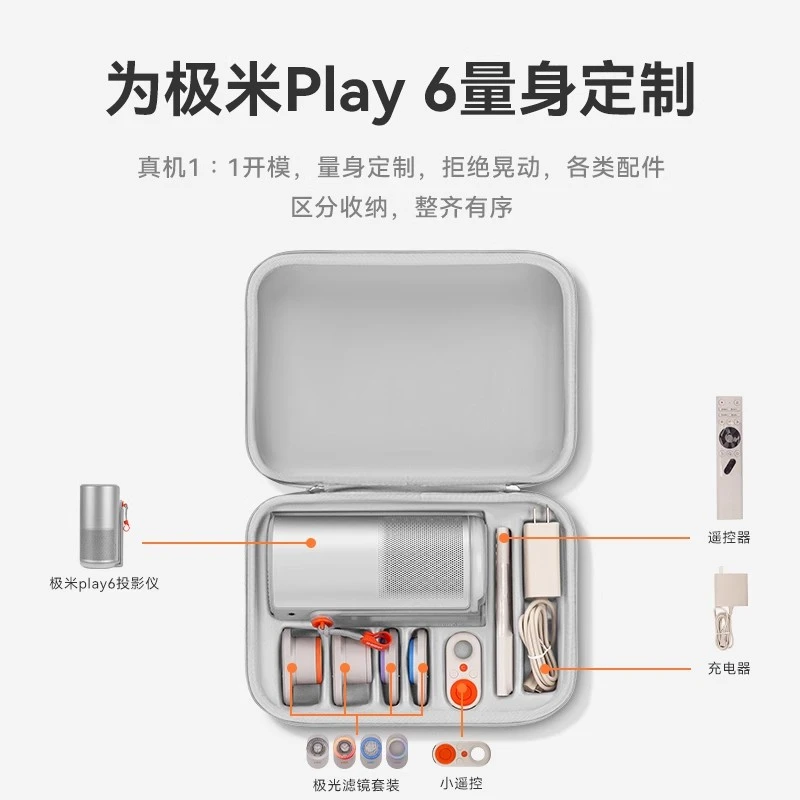 适用极米Play6投影仪收纳包Play6E投影机全套配件便携收纳盒背包