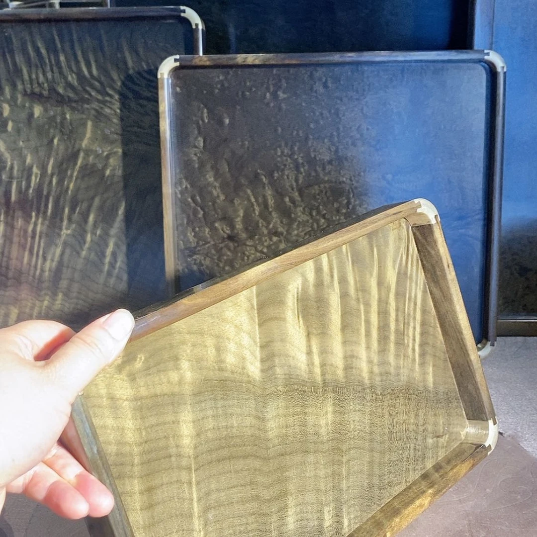 【闪购商品】6**8金丝楠木乌木文盘