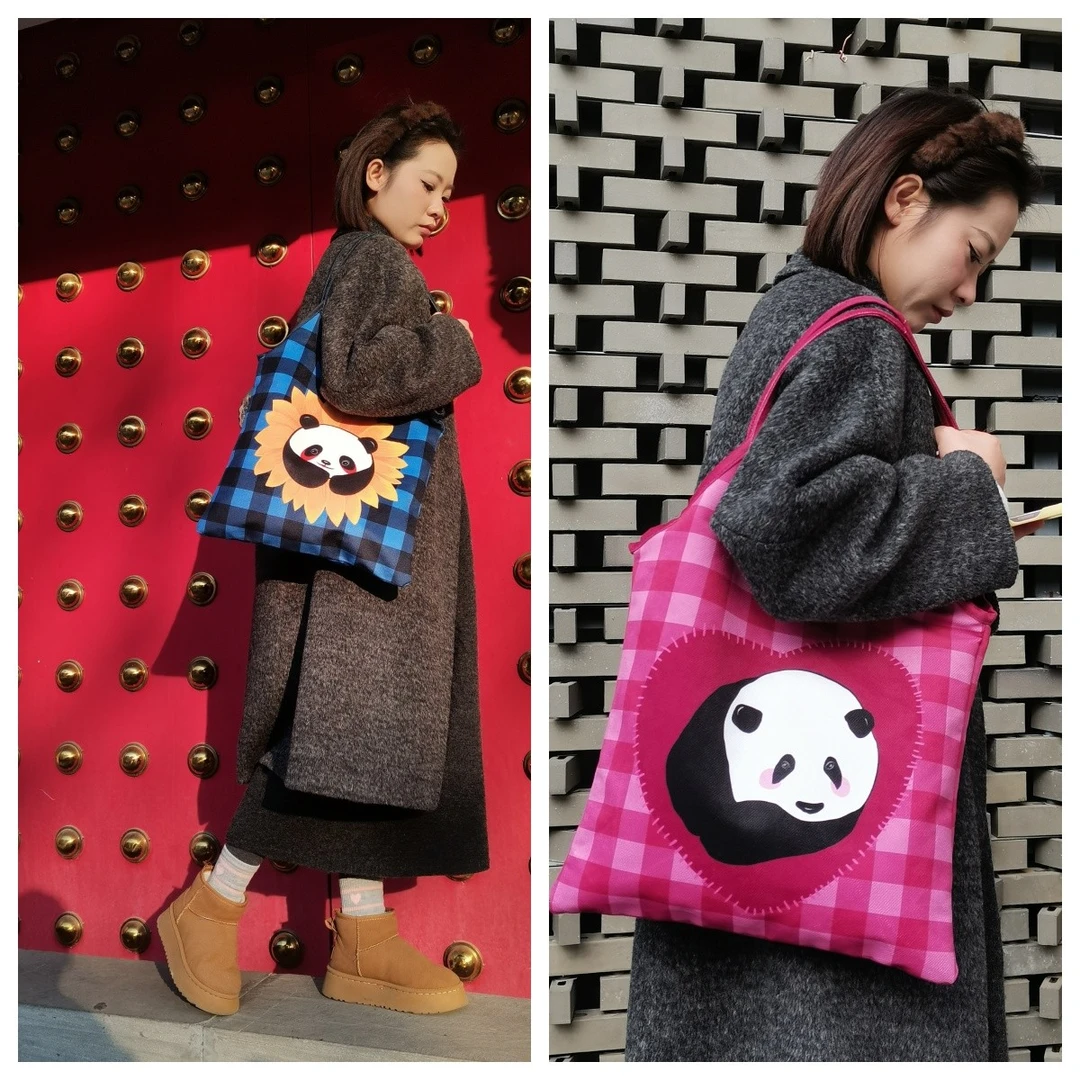 时尚大容量卡通单肩通勤女士背心包托特托特包秋冬布包休闲包百搭