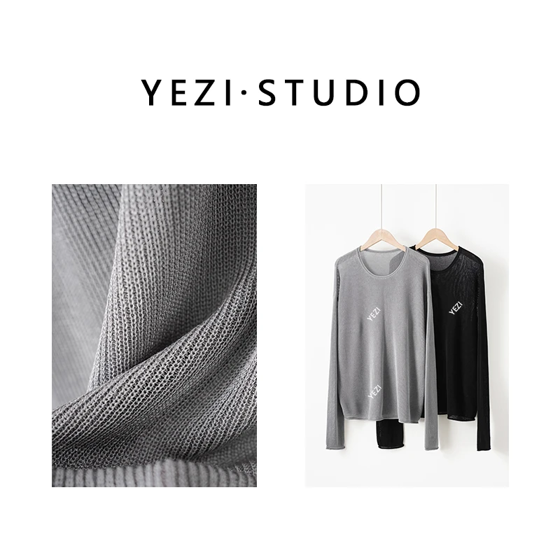 【慢调生活】三醋酸极简随性R.OW风宽松卷边圆领针织罩衫25122470