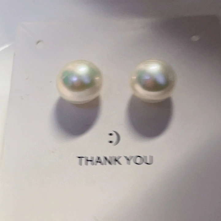 奔****耳饰淡水珍珠银S925镶嵌