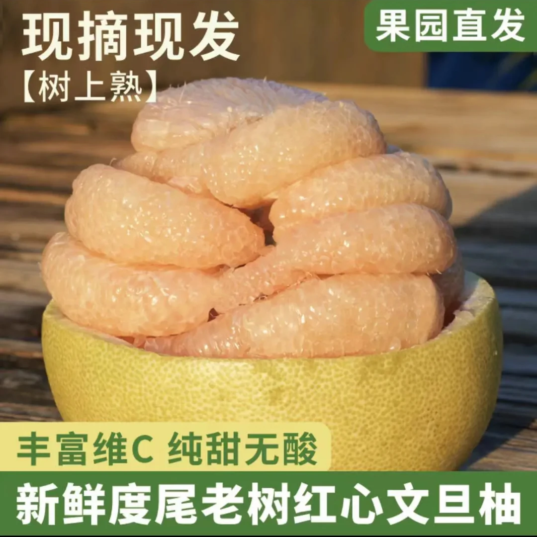 【京东】仙游度尾文旦柚老树红心新鲜当季现摘酸甜多汁孕妇水果