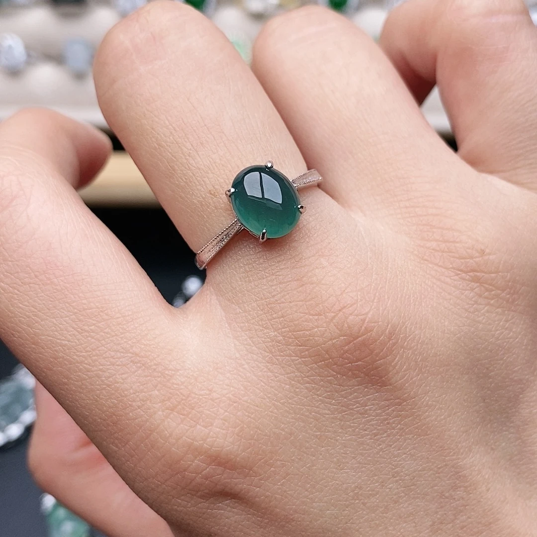 翡翠银S925镶嵌戒指