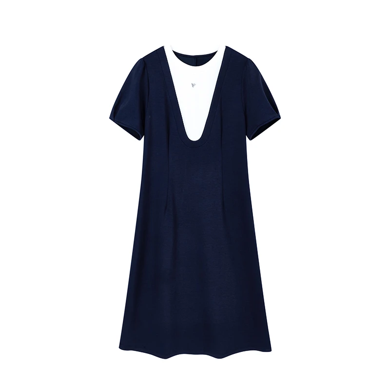 【达人专属】拼接针织连衣裙W6060