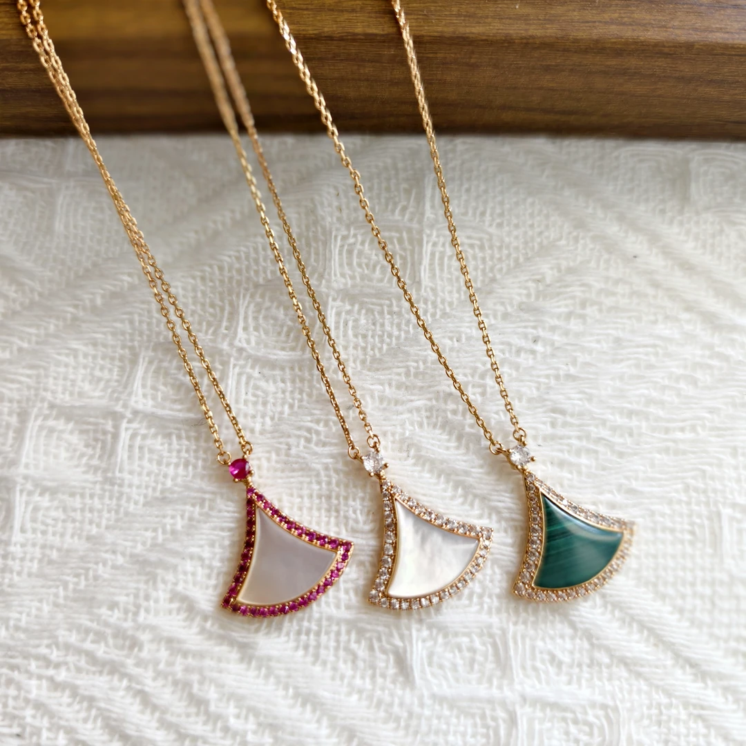 合金项链 经典轻奢七夕限定裙子扇子系列百搭项链毛衣链锁骨链