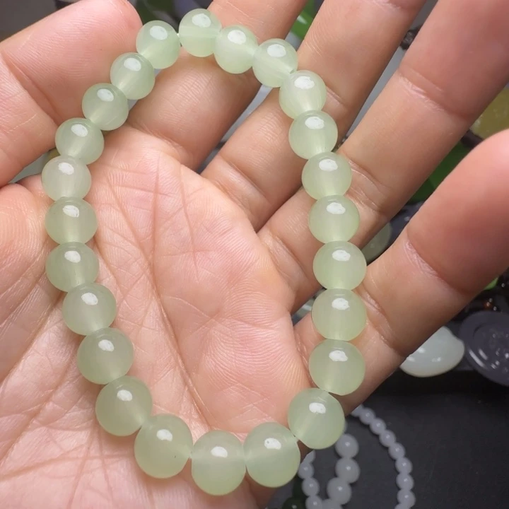 天然青海浅蓝色手串