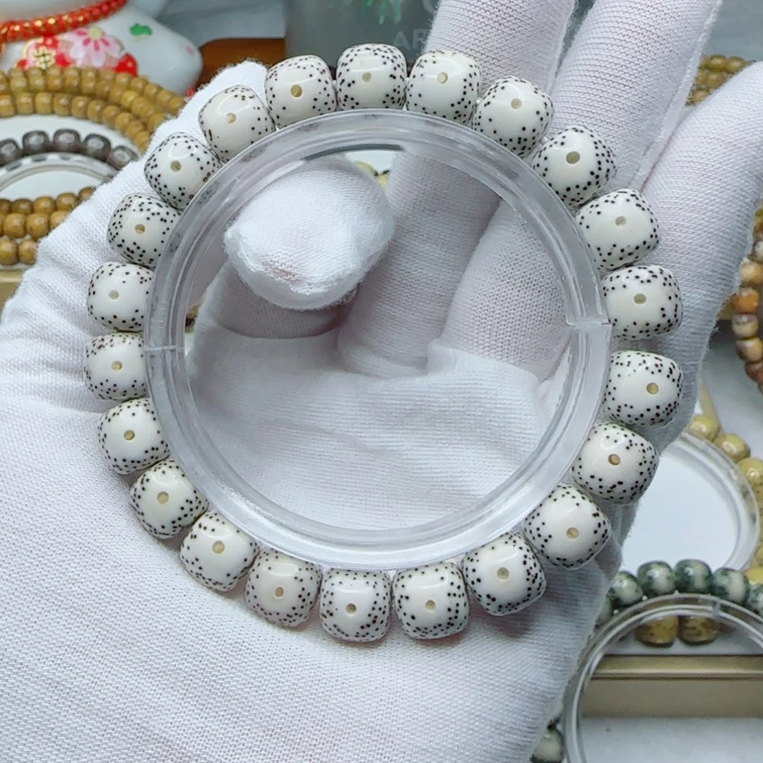 手串星月菩提原脂白双流白10.5×9.5同枝果a9