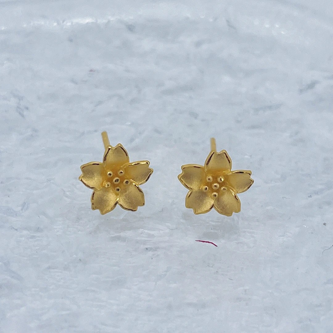 足金999黄金五瓣花直针金耳钉1.64 2527005602