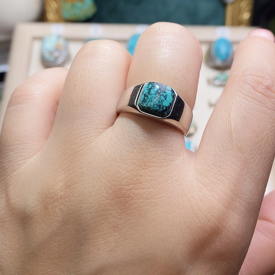 绿松石银S925镶嵌挂件