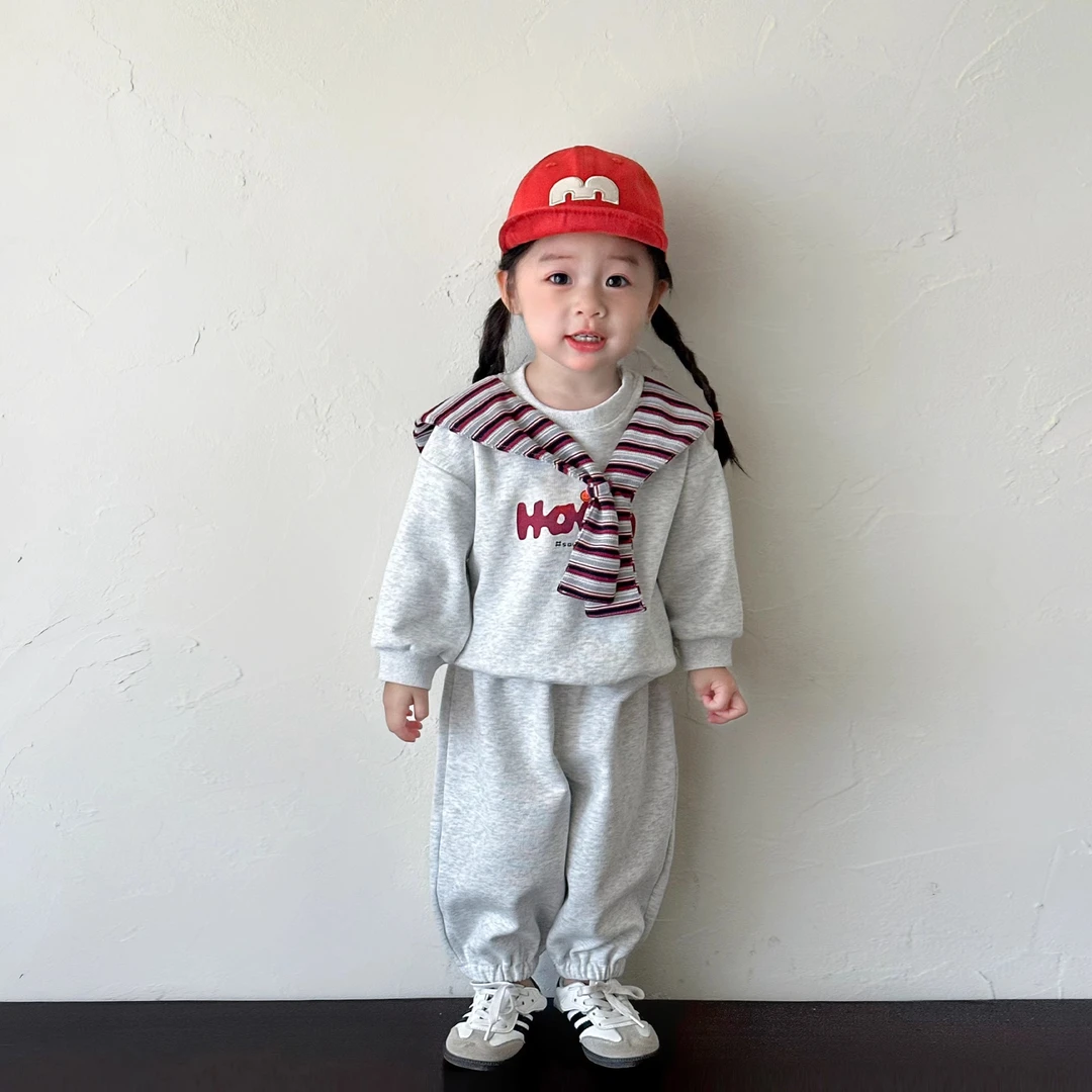 女童早秋套装韩版上衣裤子宝宝秋装洋气卫衣卫裤秋季小女孩衣服