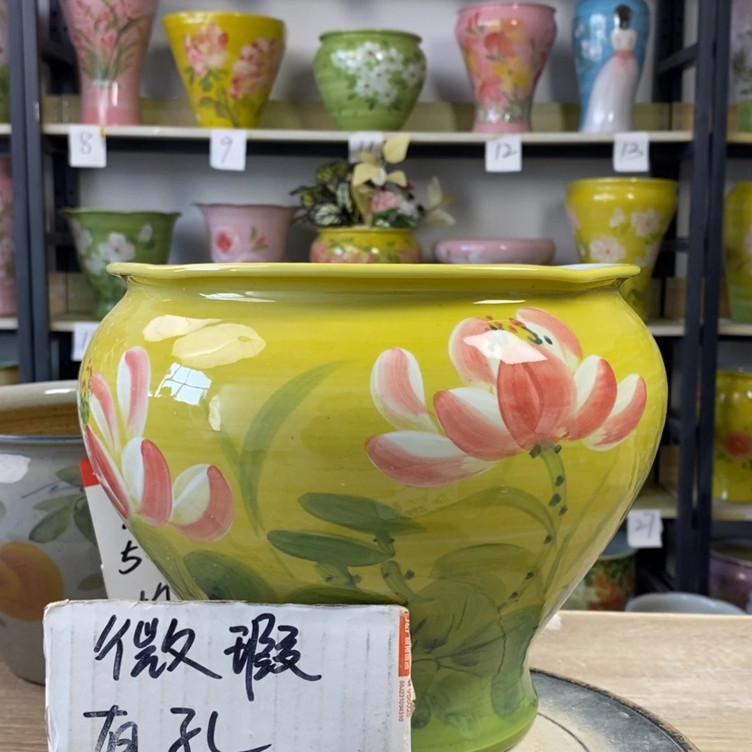 景德镇手工手绘陶瓷花盆