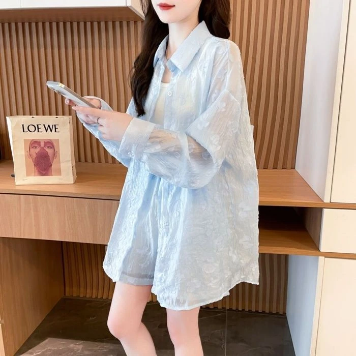 新品提花多巴胺色气质名媛夏日彩色透气开衫短裤套装时尚两件套