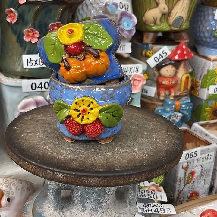 紫砂花盆粗陶材质多肉花盆