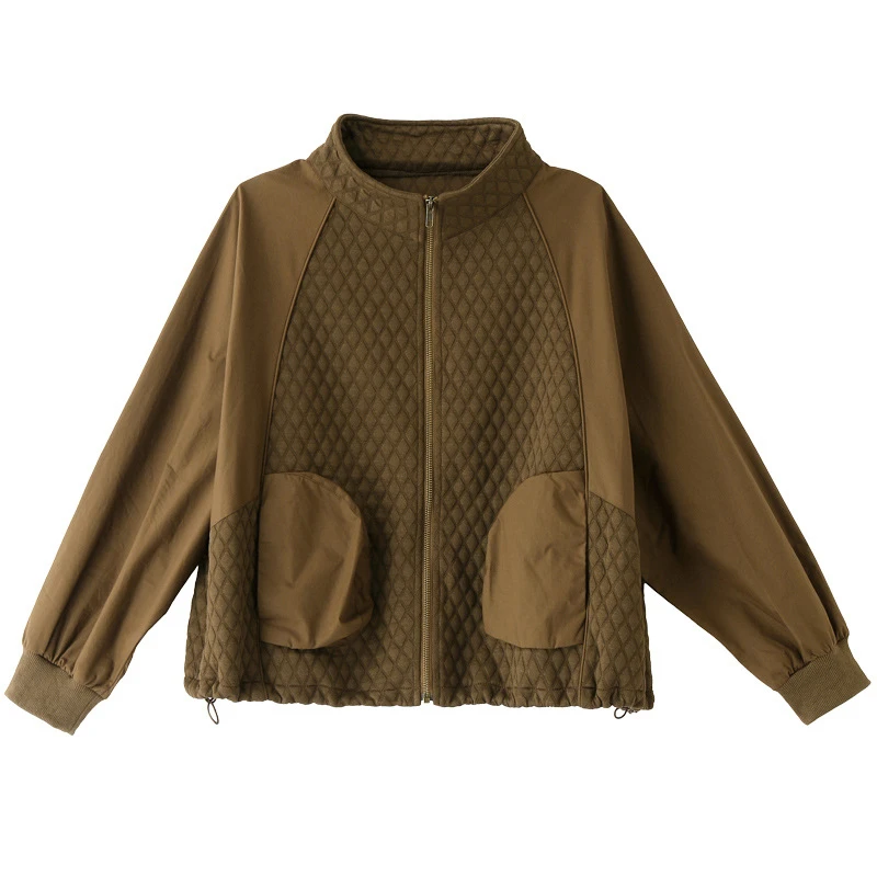 立领遮肉显瘦外套简约大方秋季新款时尚2025年气质复古文艺风秋冬