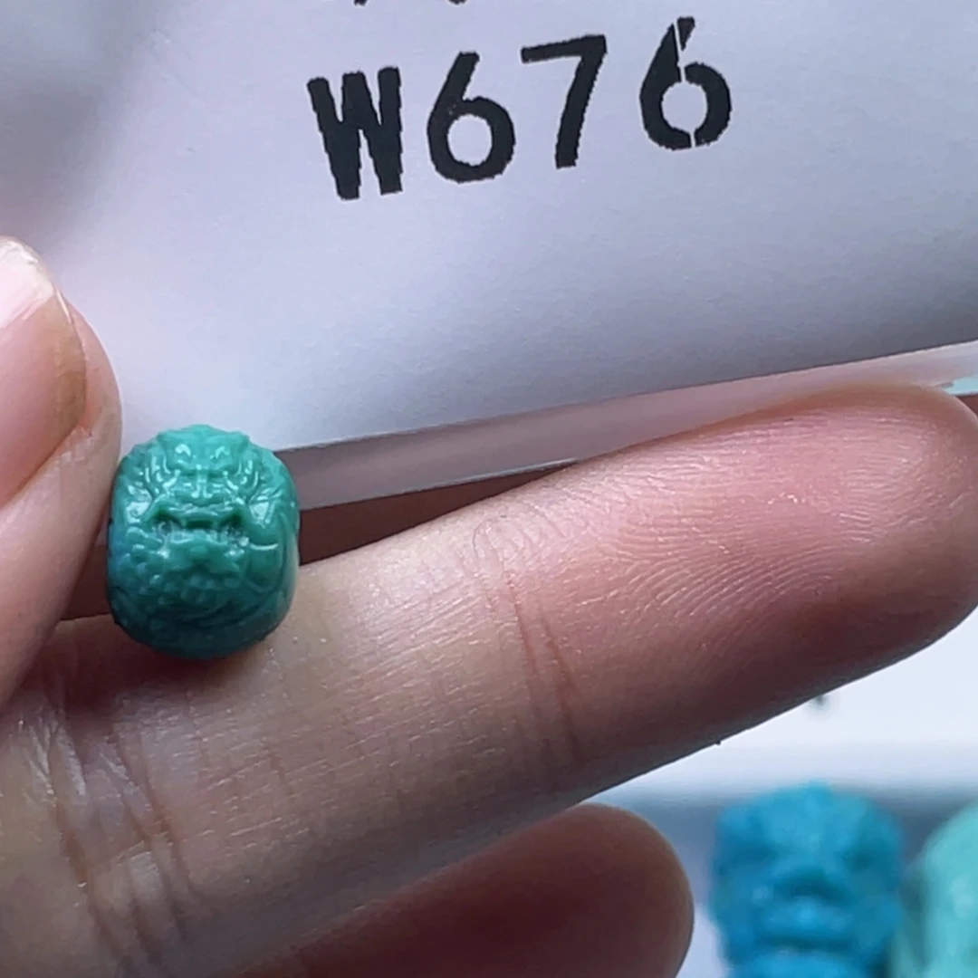 零***刻绿松石未镶嵌天然原矿绿松石雕件