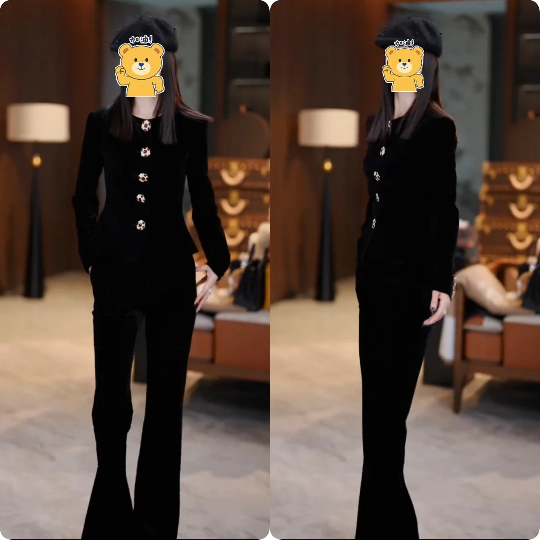 2025秋季新款时尚修身显瘦款女气质网红洋气套装百搭款G6498