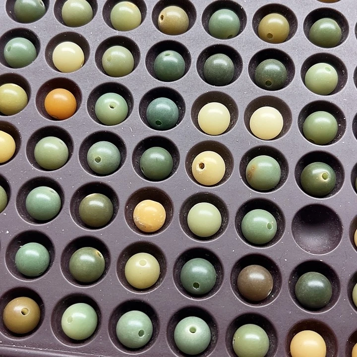 白玉菩提吊坠才**姆微瑕9青提圆珠180