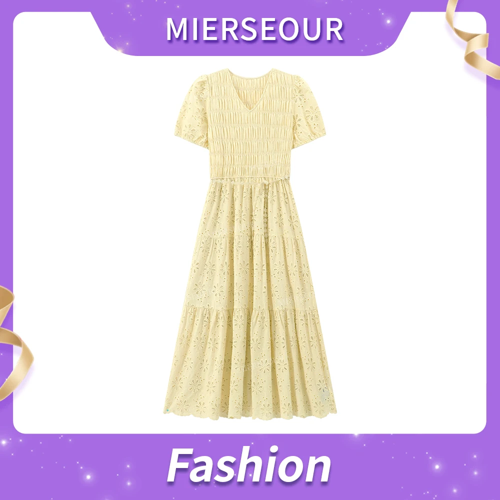 【少女甜梦】优雅镂空刺绣气质连衣裙2002