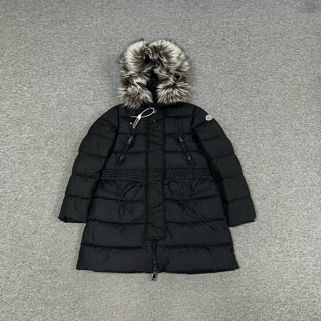 99新 AMIPARIS 蒙口 毛领羽绒服2码 中长款 Aphroti滑雪季系列
