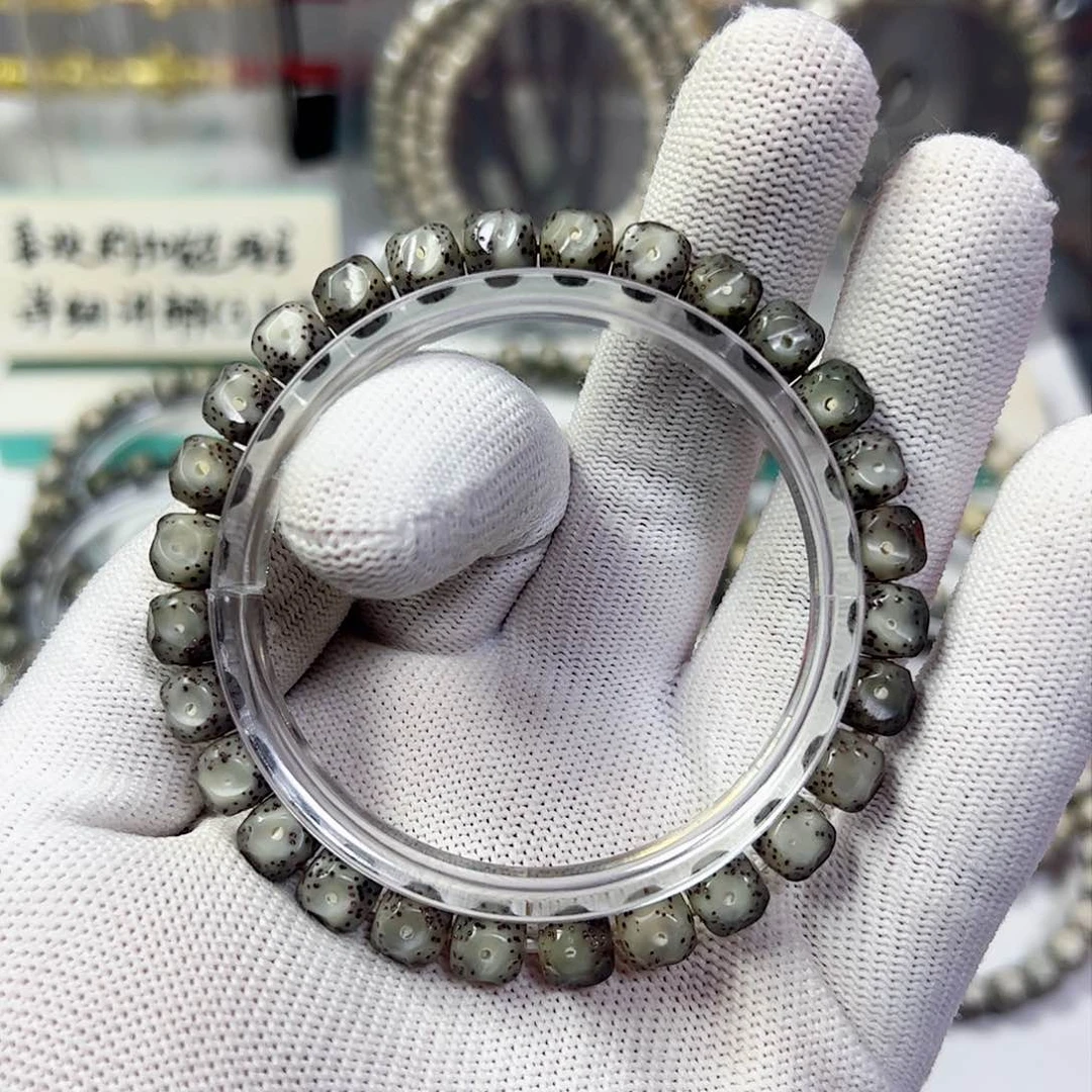 星月菩提手串87黑冰月留白无相a20