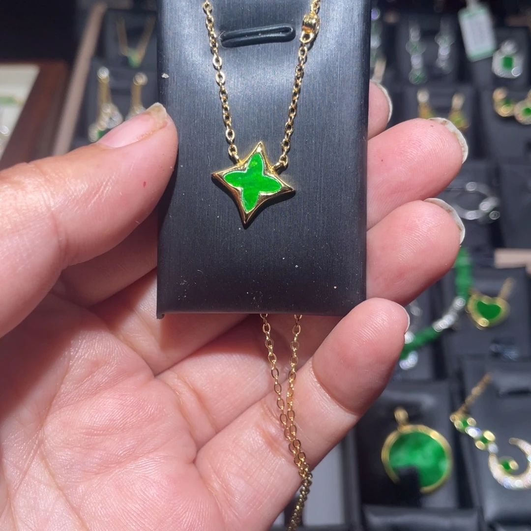 翡翠银S925镶嵌颈饰