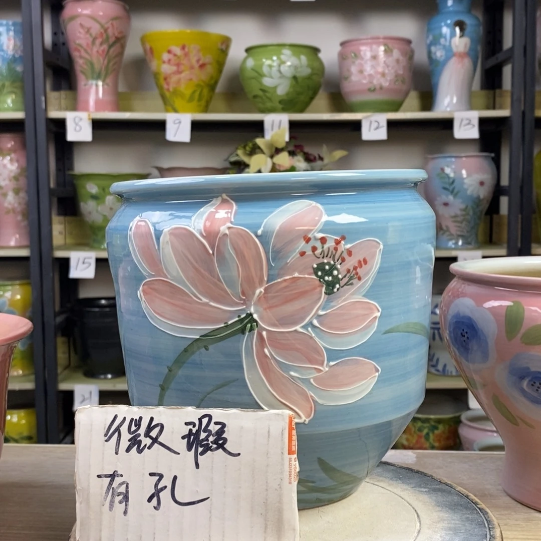 景德镇手工手绘陶瓷花盆