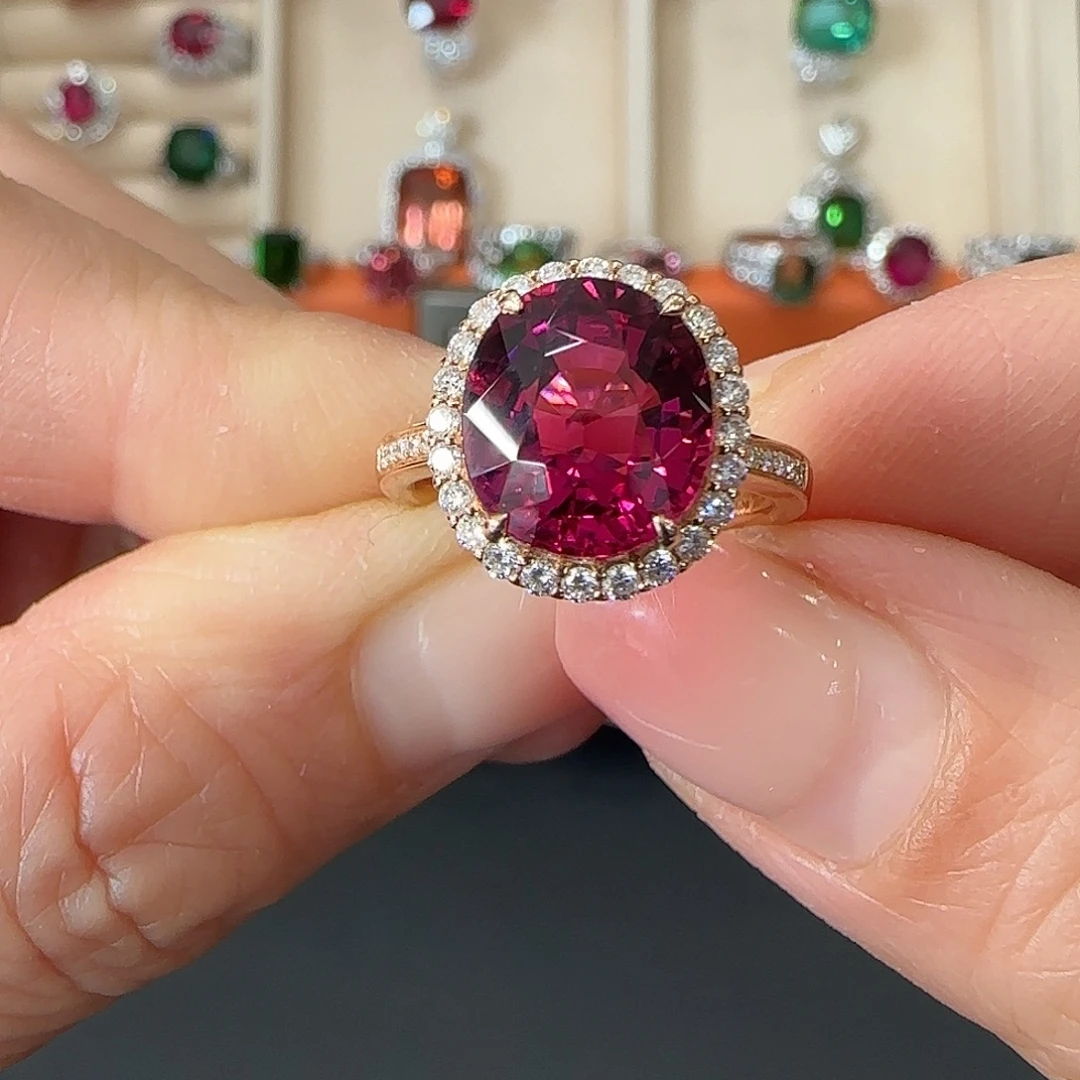 碧玺戒指18K金镶嵌4.36ct