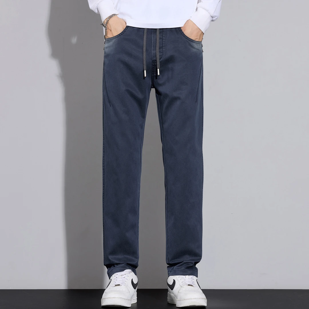 秋季新款男士休闲裤直筒长裤潮流时尚百搭裤子松紧腰