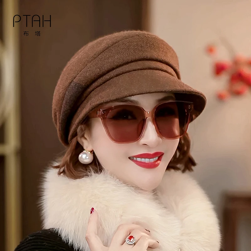 【羊毛贝雷帽】布塔羊毛混纺春秋冬羊毛毛呢帽女百搭帽子女秋冬0710