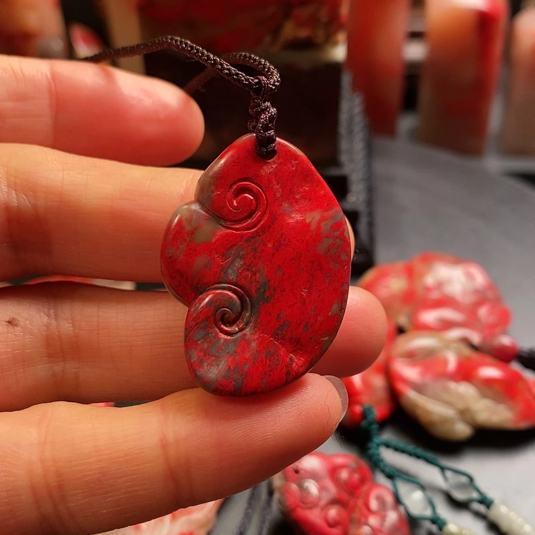 昌化鸡血石如意吉祥挂件