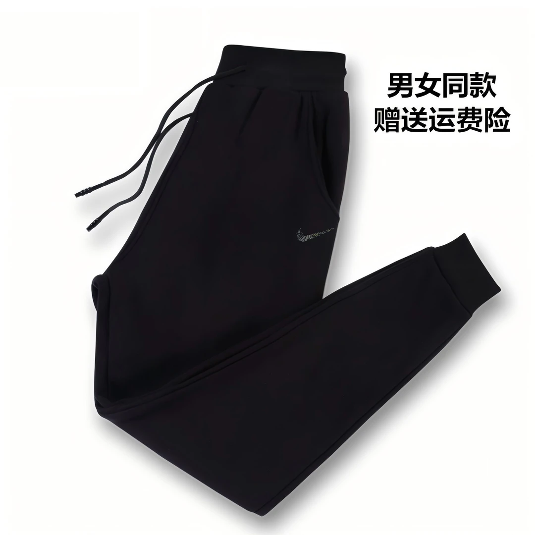 奥莱专柜秋冬新款男士纯棉束脚卫裤长裤运动休闲加绒加厚休闲裤