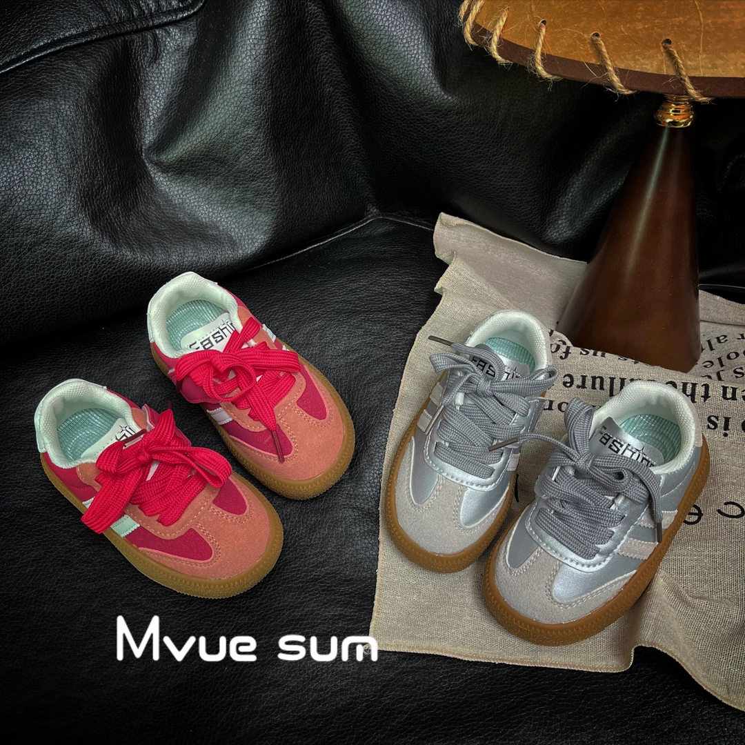 【Mvue】女童德训鞋2025春季新款儿童韩版运动鞋软底休闲女童板鞋潮