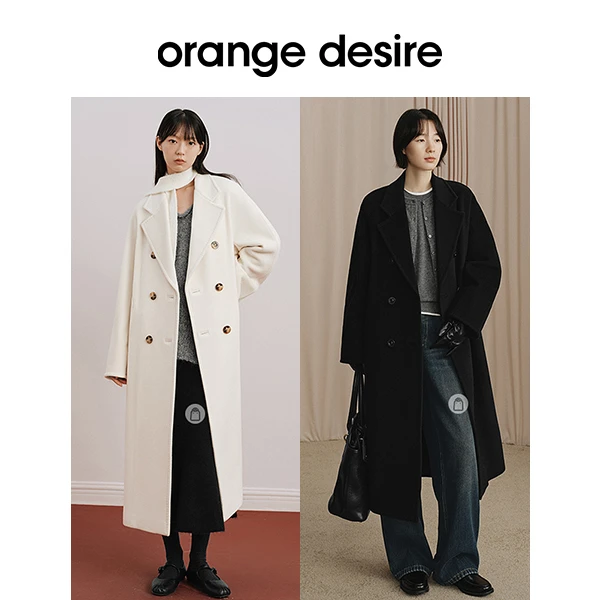 orange desire高质感驼绒单面呢大衣连肩袖OD2DWWW3004