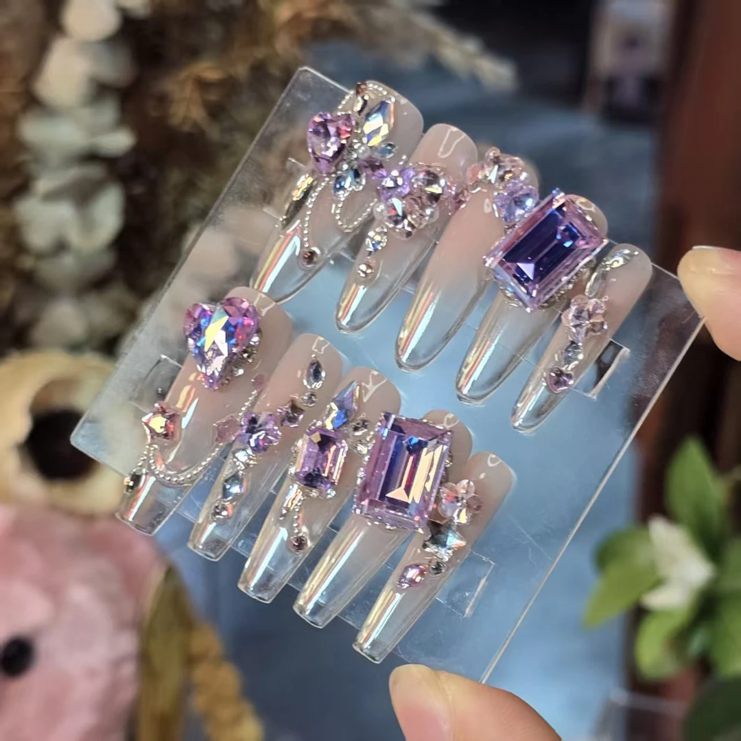 琉璃紫丶(30天掉钻包赔)珠宝级丶霸榜某书评测丶手工穿戴甲