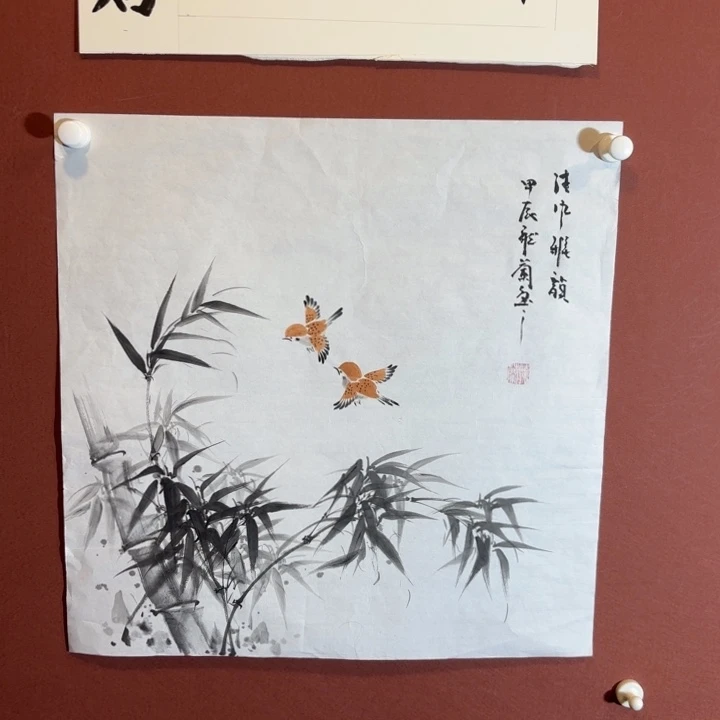 国画听兰老师花鸟