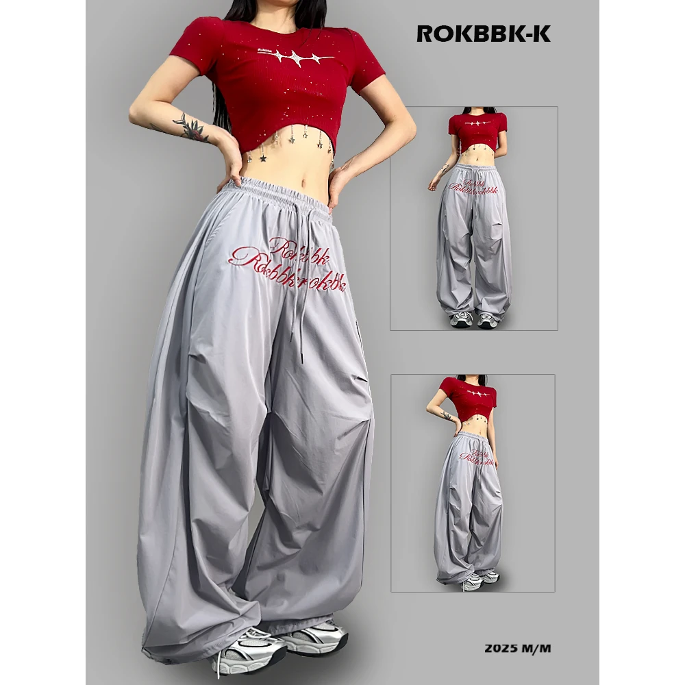 ROKBBKK/布韩街舞潮牌运动裤女宽松版型休闲裤嘻哈jazz爵士舞长裤