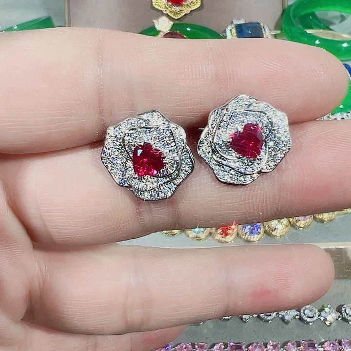 钨金红色蓝色满钻镶嵌