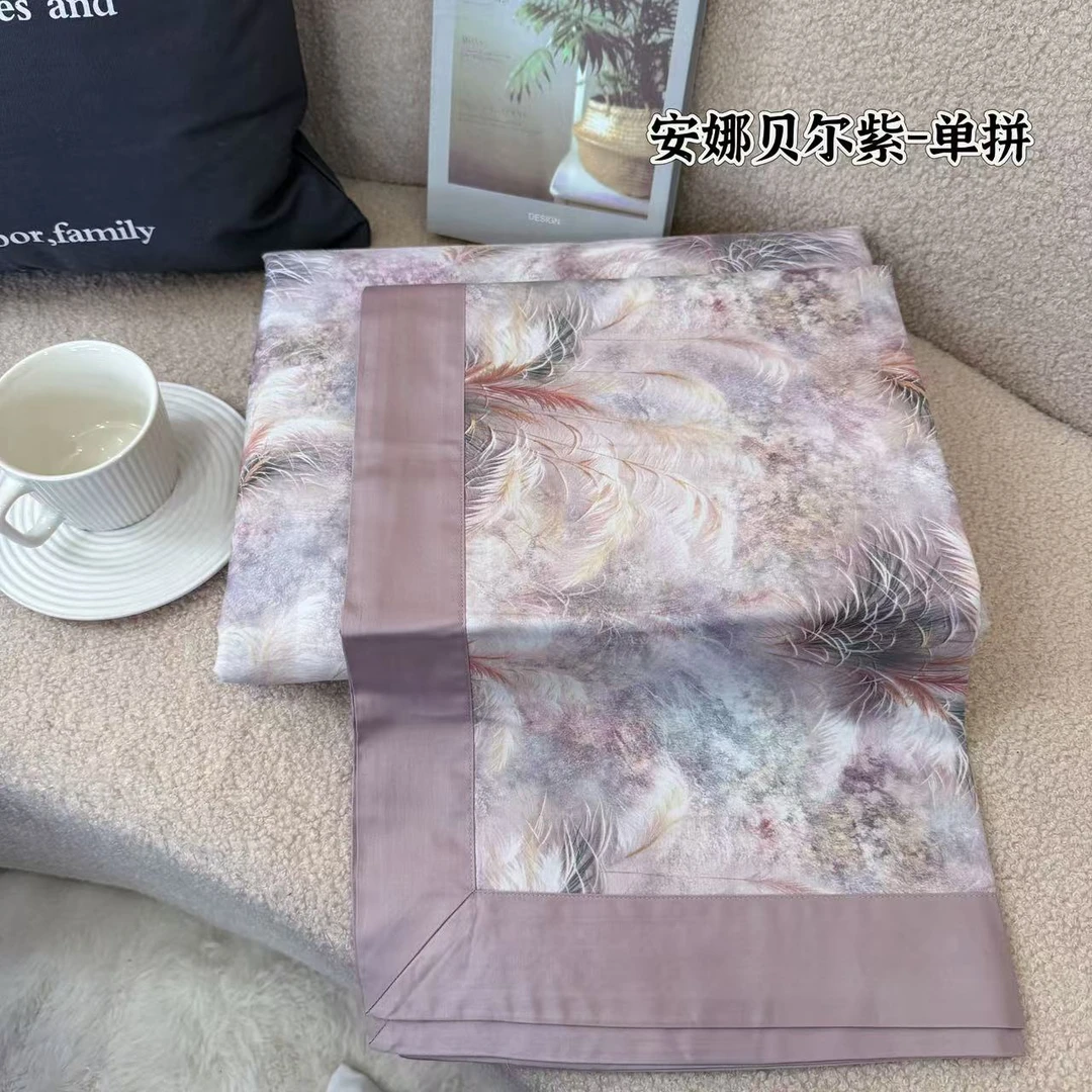 M【安娜贝尔紫-单拼】200*230cm高奢全棉印花四件套100%纯棉四件