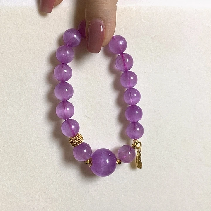 锂辉石紫锂辉高冰收藏级顶配手串10+未镶嵌