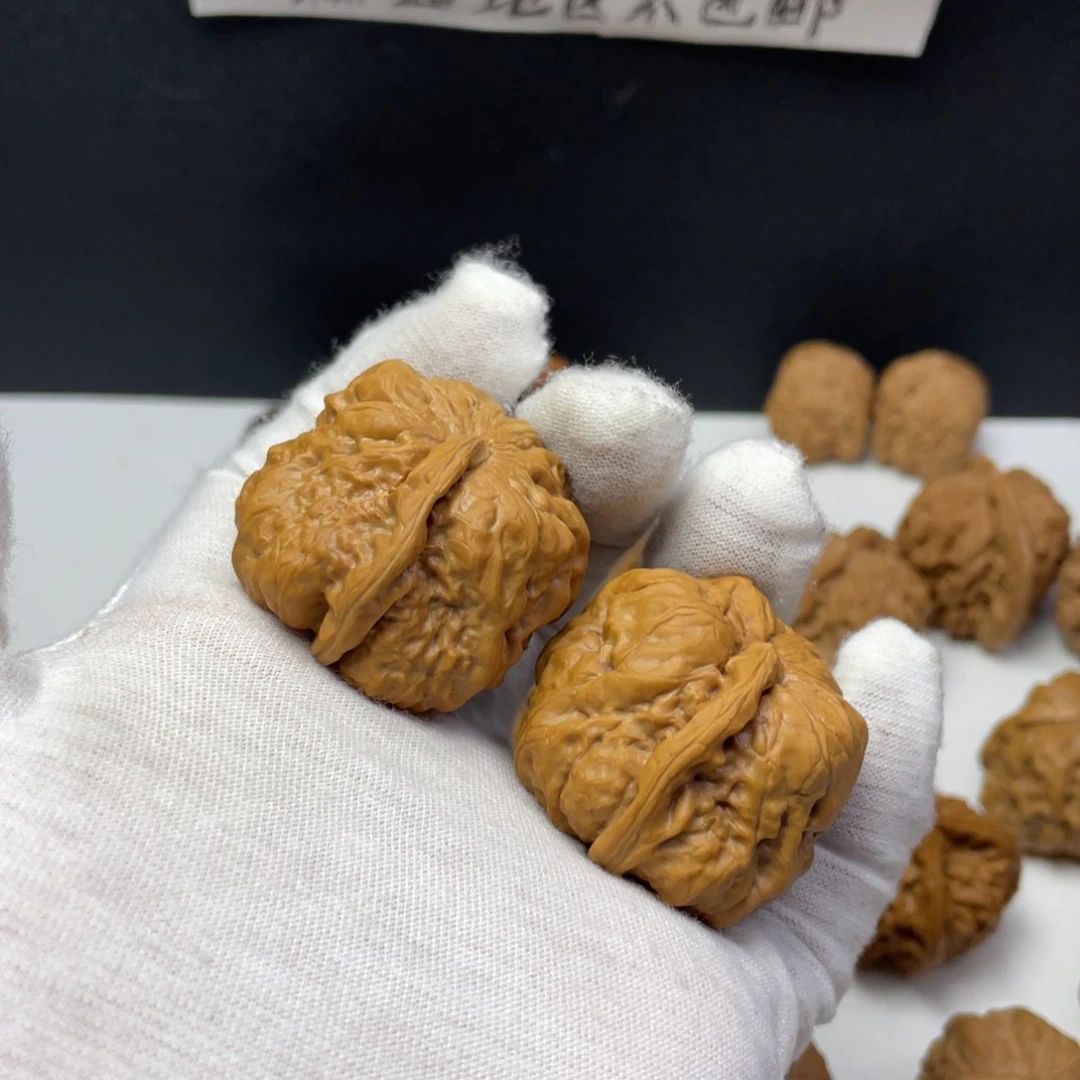 文玩核桃把件39蛤蟆头一道筋有修已打底