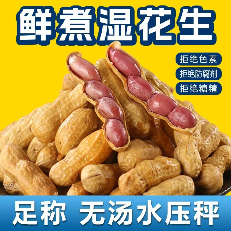 煮花生500g红衣湿花生 原味新鲜真空装水煮龙岩花生不掺水下酒