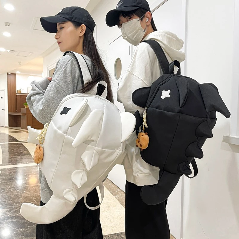 鲨鱼背包男款潮牌小众设计个性丑萌创意双肩包男大学生搞怪书包女