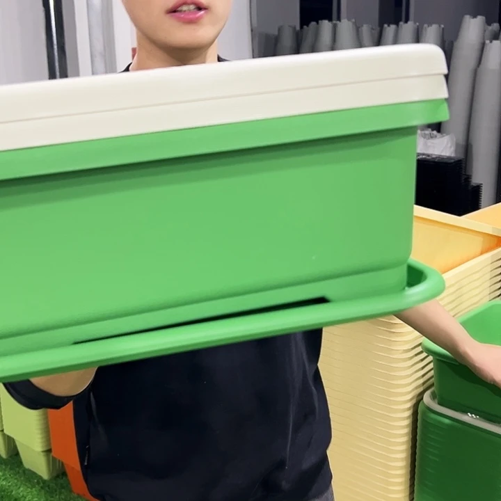 宽体小菜盆长38宽28高14.5果绿带托3个