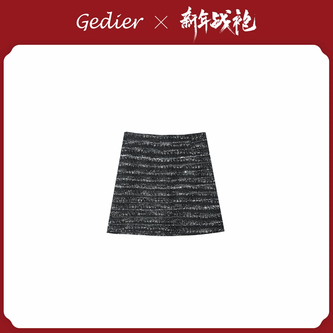 【歌蒂尔Gedier】女士圣诞氛围感重工珠片短裙 QGF50512Y
