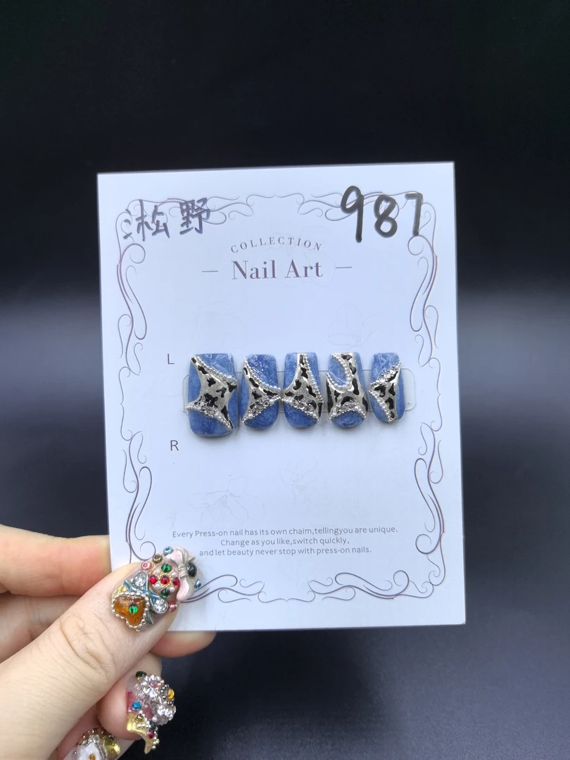 安夏 淞野 直角方 纯手工穿戴甲10片