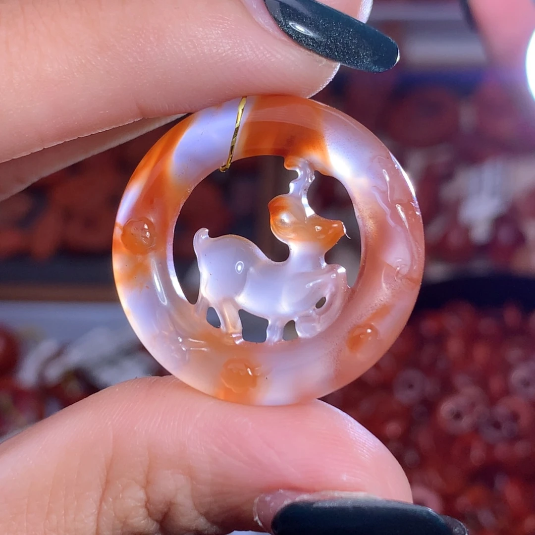 南红玛瑙未镶嵌珠宝半成品一鹿有你