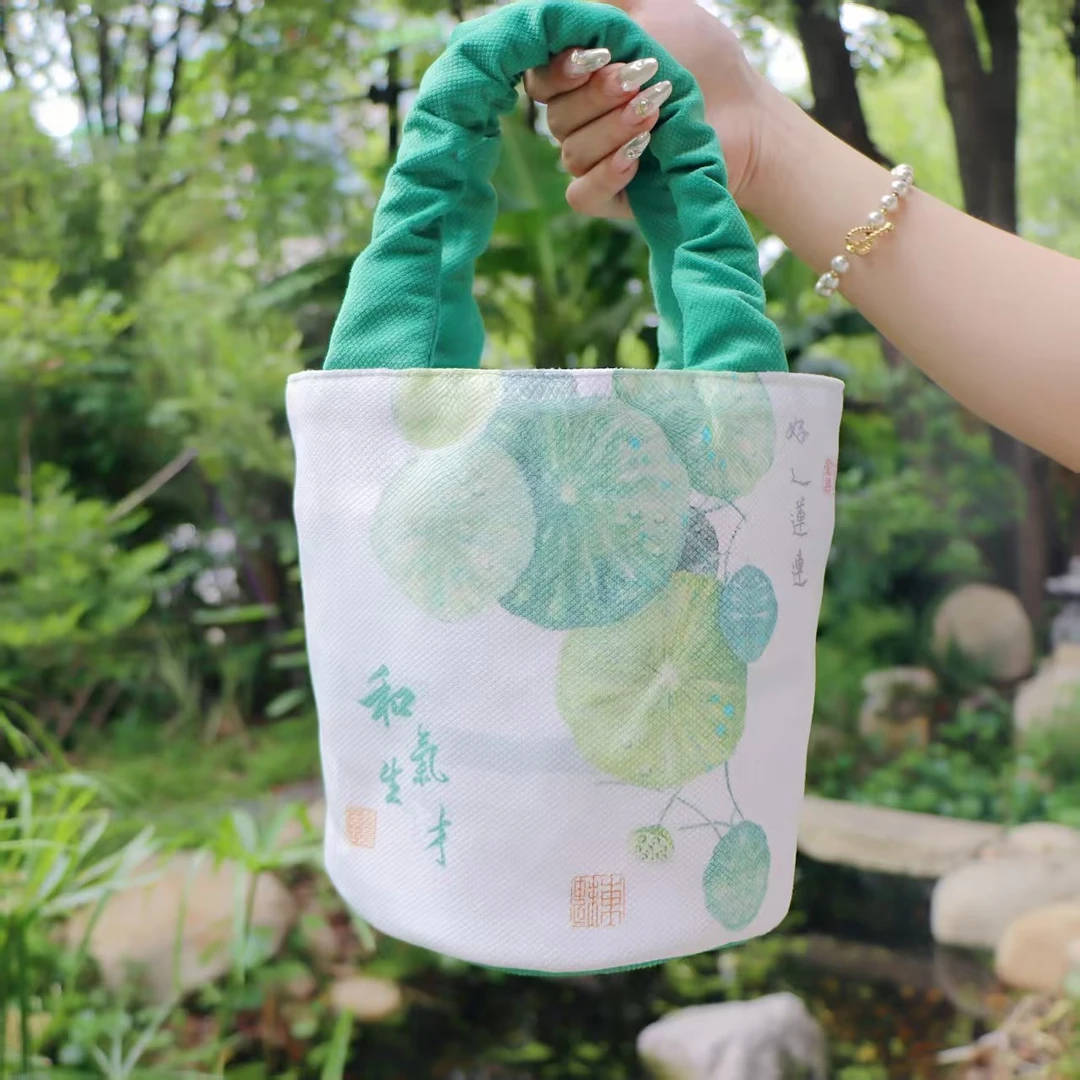 【荷气生才】新款原创斜挎水桶包小众设计感手提包 四月上新1078