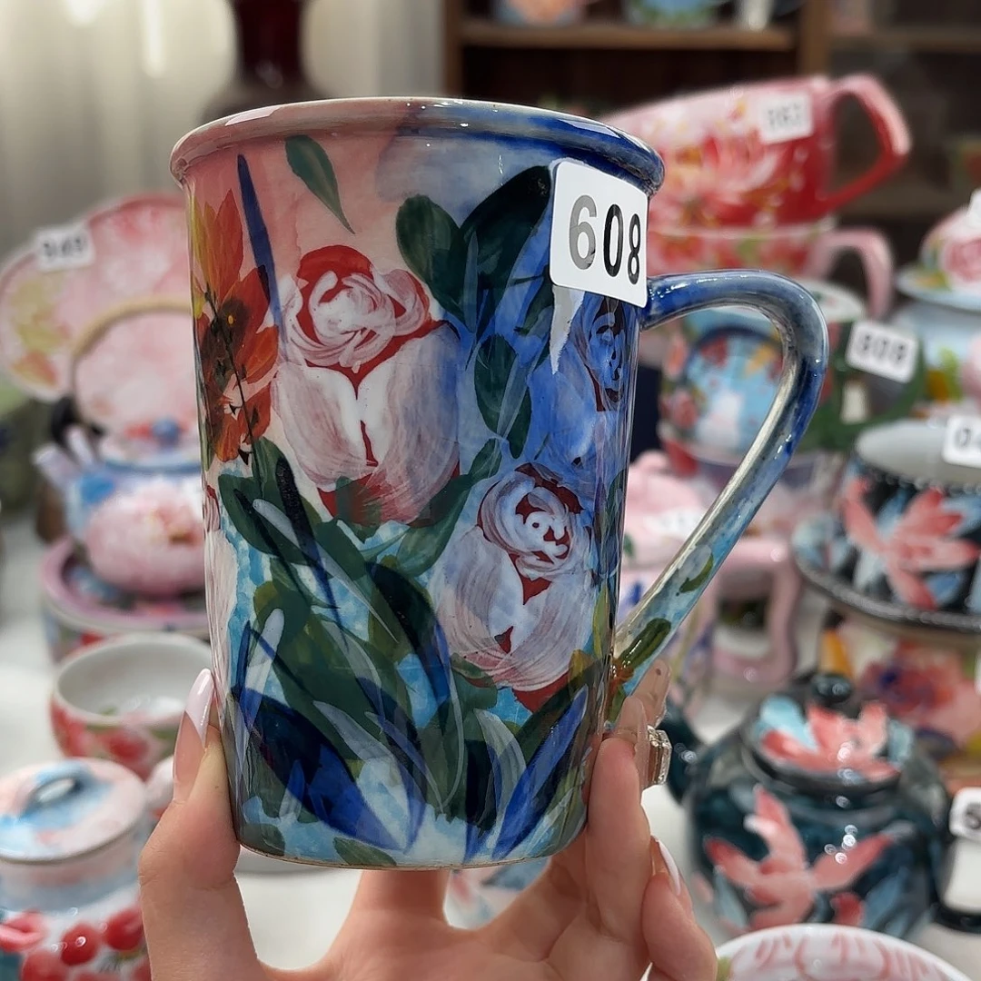 瓷片景德镇手绘高温釉下彩陶瓷茶具