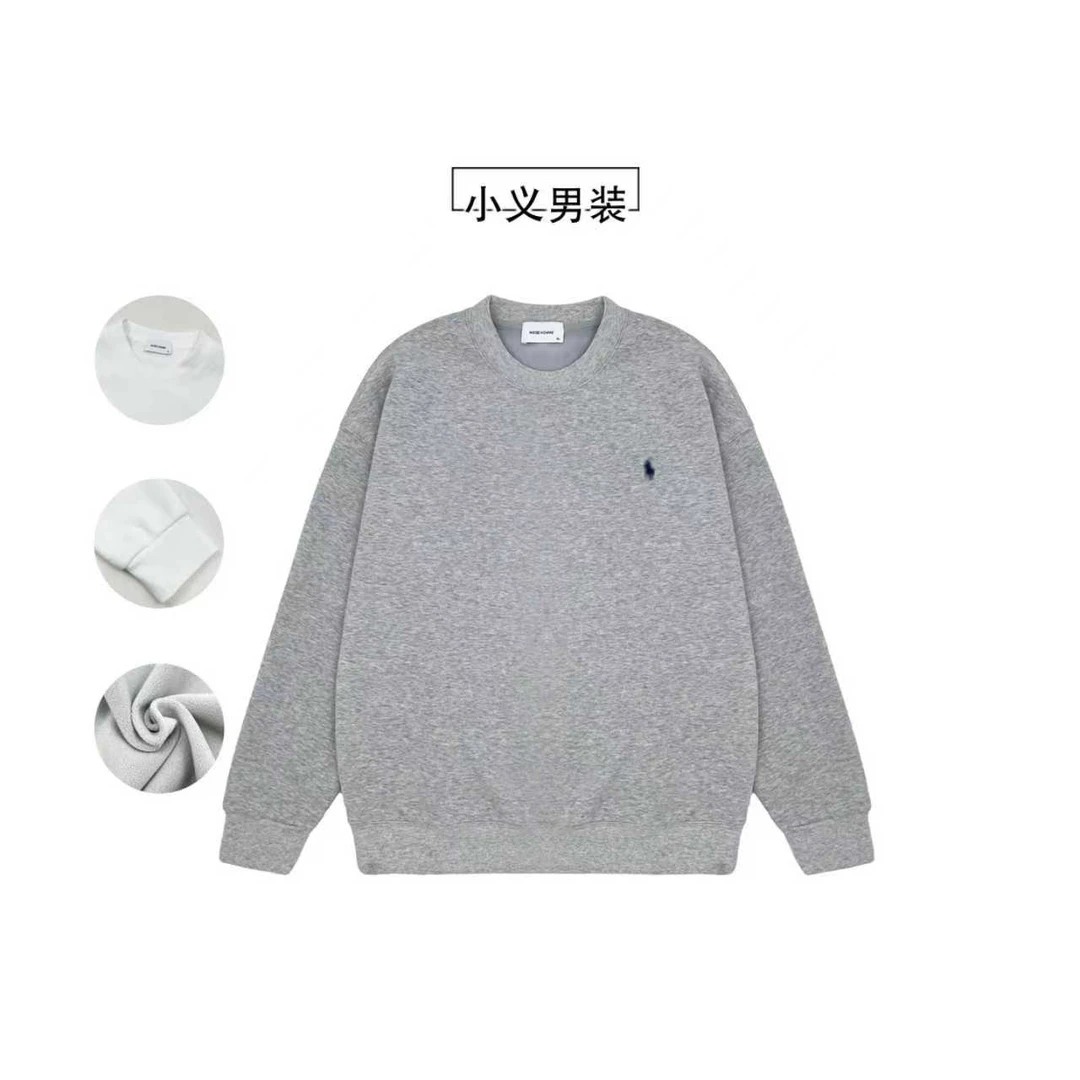 7526 秋冬新款加绒男士战马刺绣时尚休闲圆领卫衣